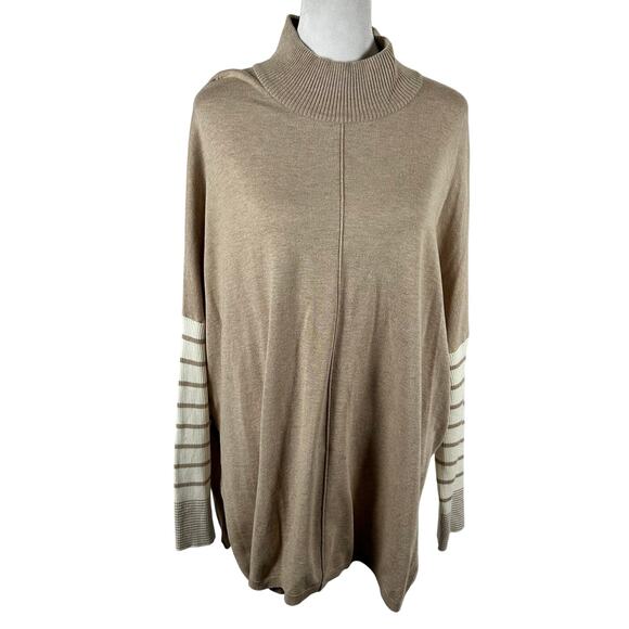 Jones New York Tan Long Sleeve Sweater XL Oversize Relaxed Fit Career Casual - Picture 1 of 4